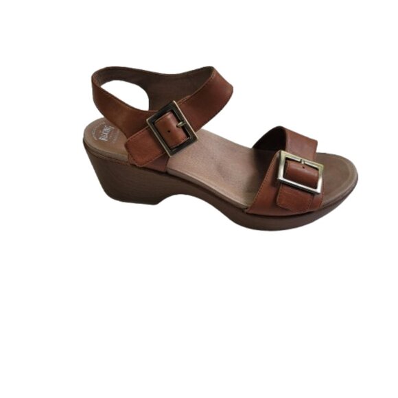Dansko Jamey Wedges Leather Sandals Hook & Loop Strap - Picture 1 of 9